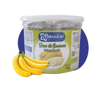 Pote cristalizado - 1kg Banana, caixa com 12