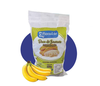 Saco cristalizado - 400g Banana, caixa com 24